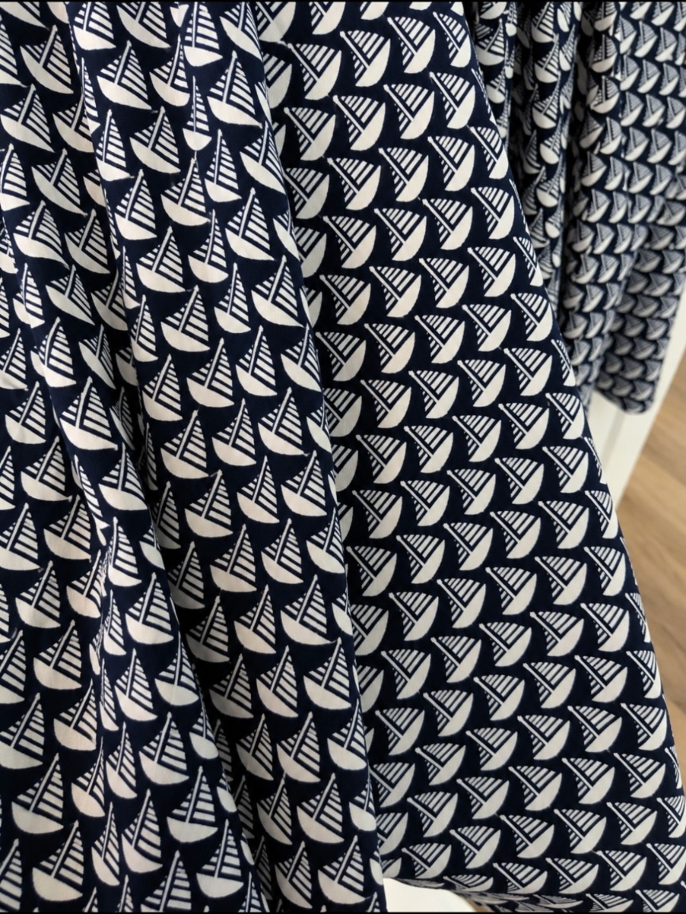 Charter Club Navy and White Sailboat Pattern Dress - Picture 4 of 4